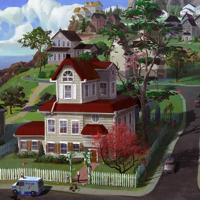 The Sims 4: Концепт-арт городка «Снут Хайтс»