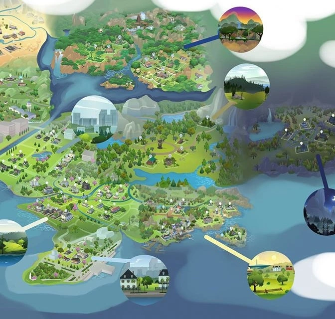 Симмер объединил все городки The Sims 4 в один мир