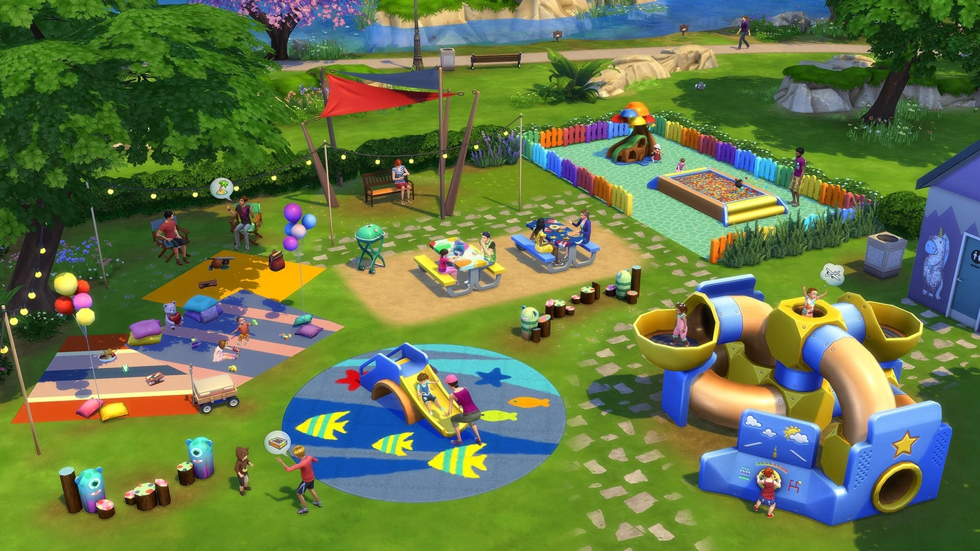 бассейн с шариками, горка, туннели для The Sims 4