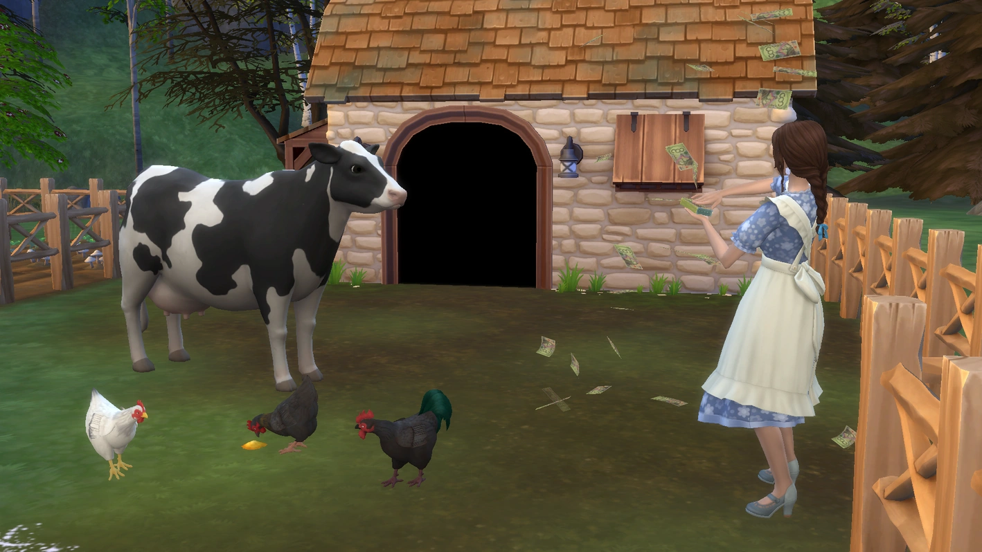 симс 4 загородная жизнь - корова и хлев