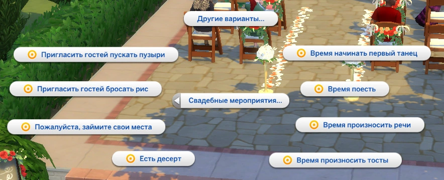 действия свадебного мероприятия